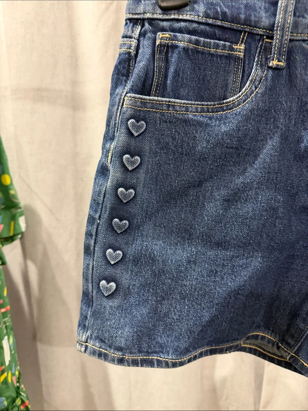Old Navy Blue Denim Shorts with Heart Accent
